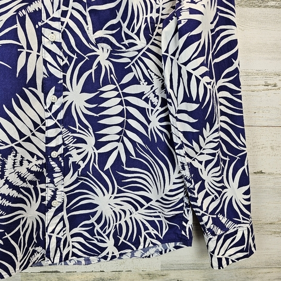 J.Crew Men's Cotton Hawaiian Button Down Casual Shirt Medium Slim Fit Tropical - Picture 10 of 12